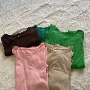 Kim Rogers Short Sleeve Tees - Brown, Green, Pink, Beige xl lot bundle